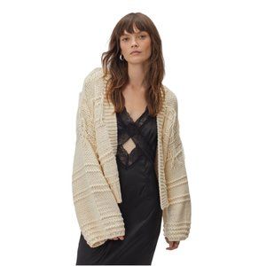 Nasty Gal Chunky Fringe Detail Wide Sleeve Boho Cardigan Size Small
